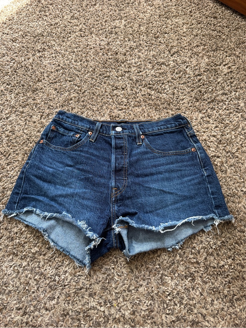 Levi's Dark Blue Denim Cutoff Jean Shorts